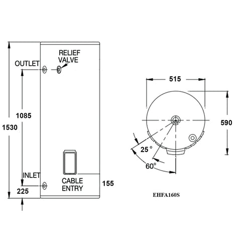 Rinnai 160L Electric 2.4kW - EHFA160S