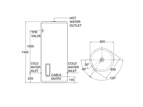 Everhot 250L 3.6kW Electric Stainless Steel Electric - 2A1250G7