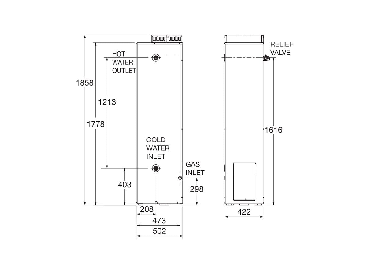 Everhot 4 Star 170L Natural Gas Hot Water System