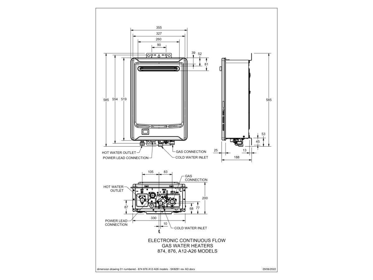 Rheem 874820PF 20L 60 Degree LPG