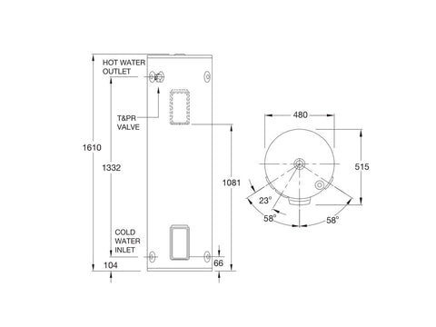 Rheem 160L 2.4kW Single Element - 491160G5