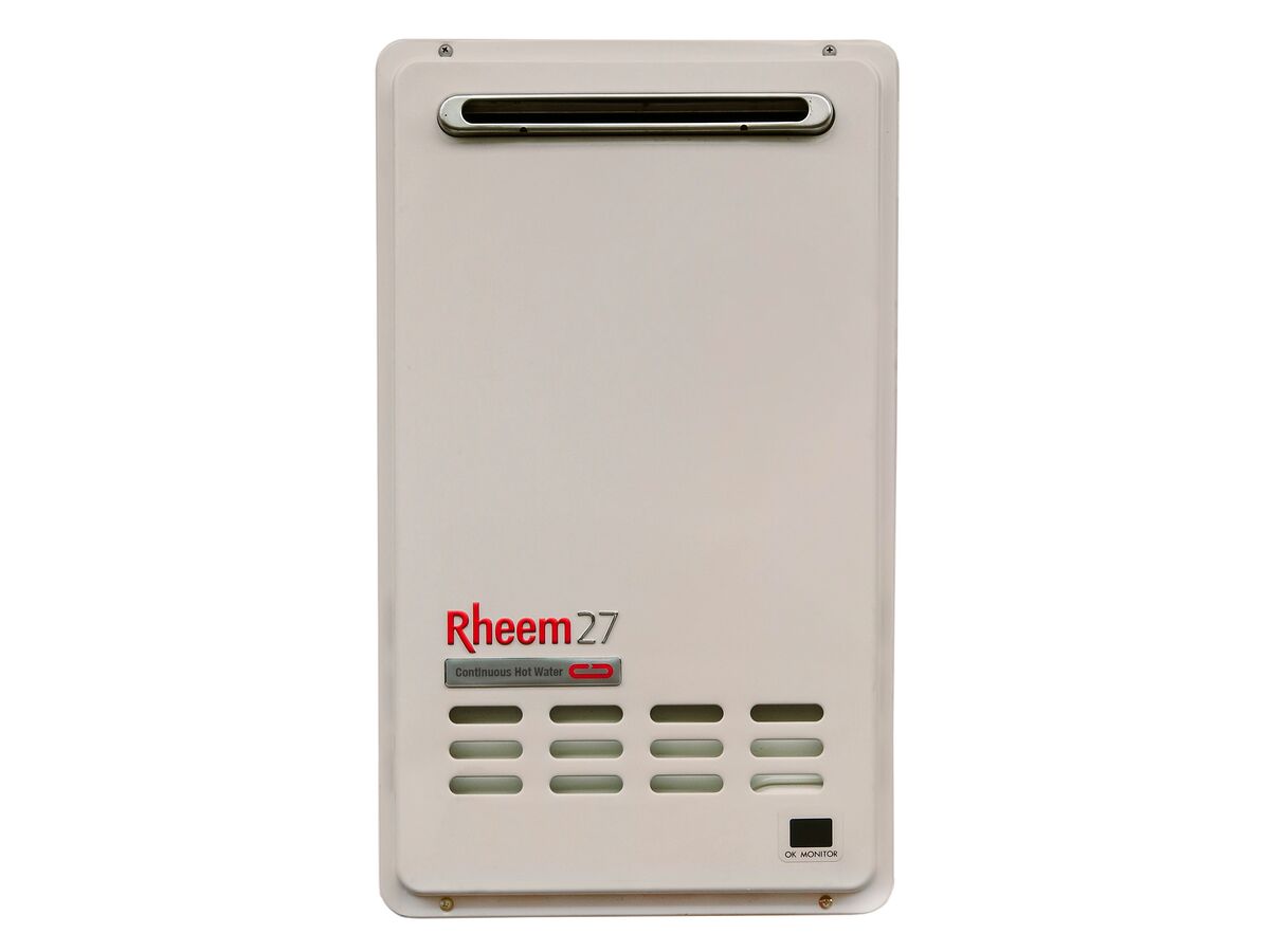 Rheem 876627PF 27L Gas Continuous Flow Hot Water System 50 Degrees Preset LPG