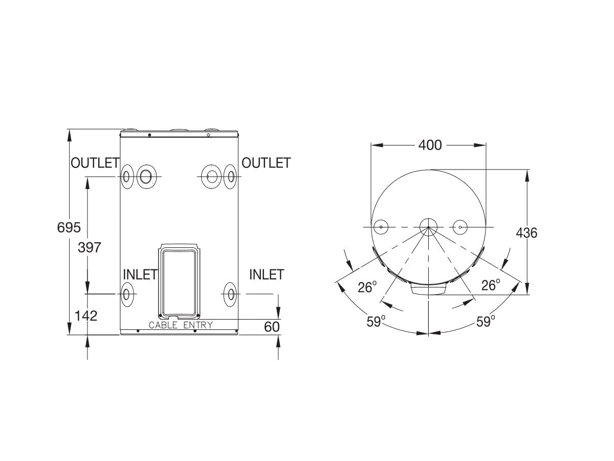 Rheem 50L 2.4kW Single Element Plug In - 191050G5/P