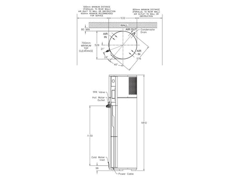 Rheem Ambipower MDc-180L Heat Pump 2.4kW