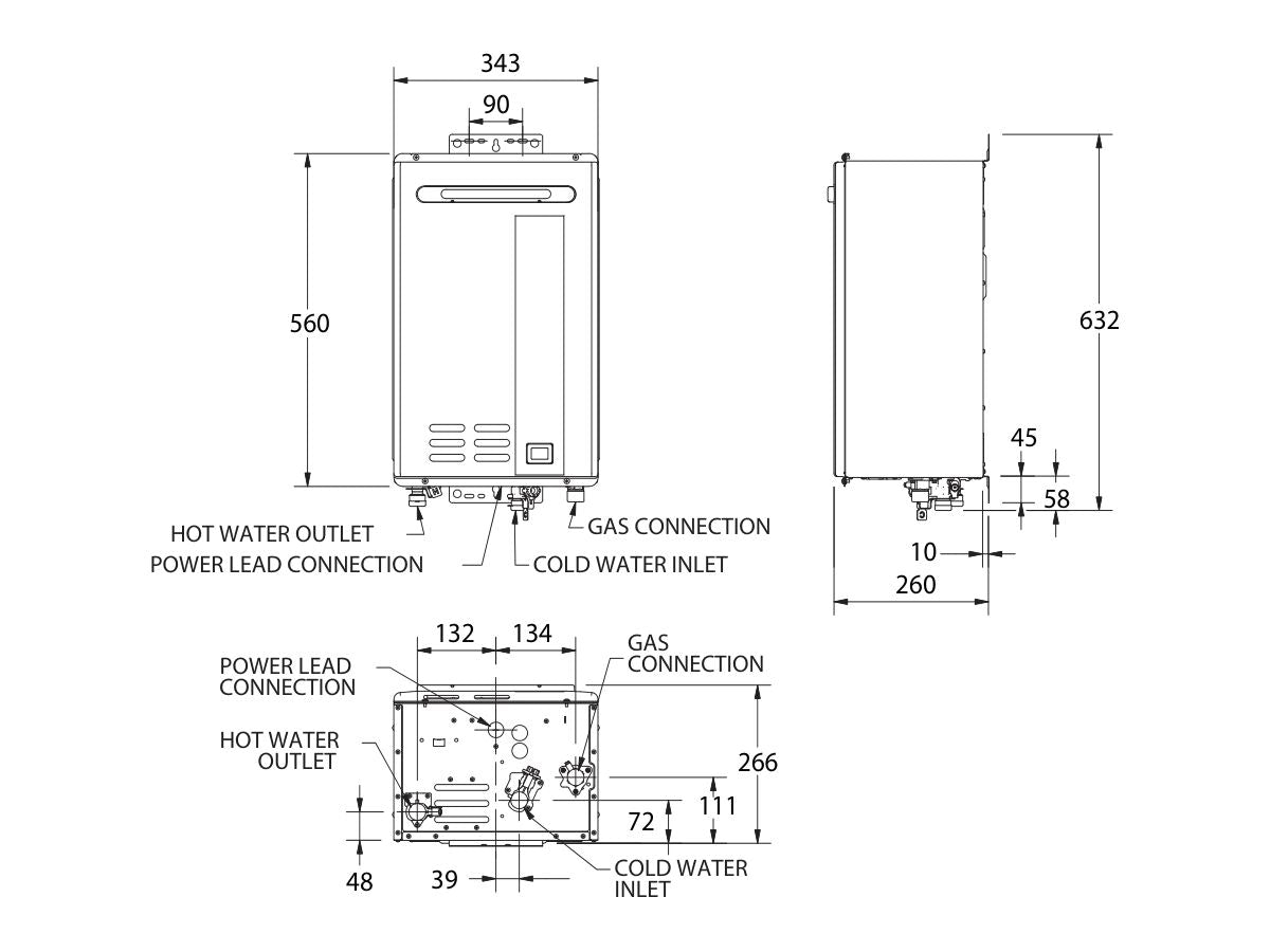 Rheem 876B28PF 28L 50 Degree LPG