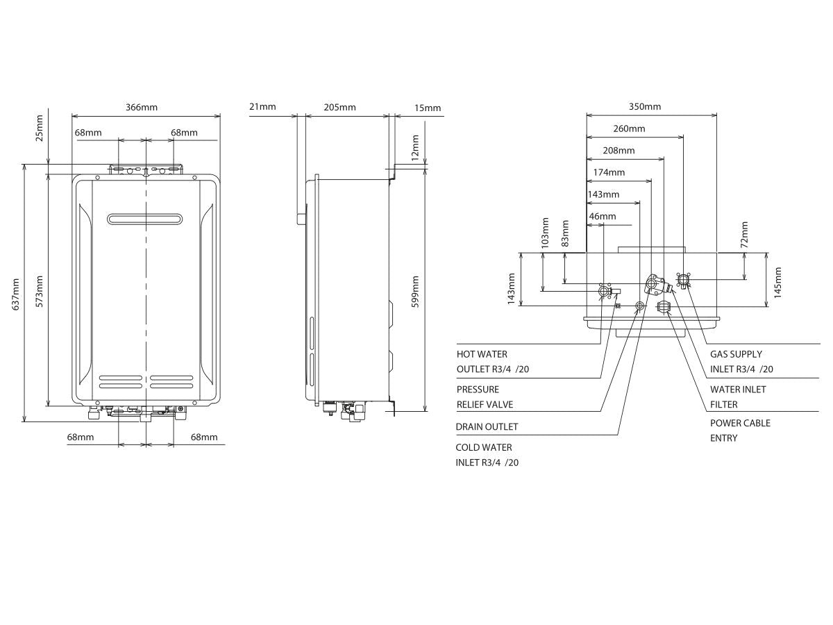 Thermann C7 26L LPG 50 Degree Continuous Flow Hot Water System