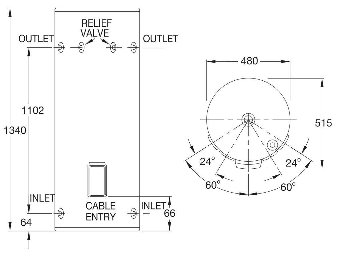 Rheem 125l 18kw Single Element Internal External Electric Hot Water Hotwaterboss 