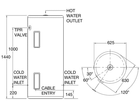 Rheem Stellar 250L 3.6kW Single Element Stainless Steel Electric - 4A1250G7